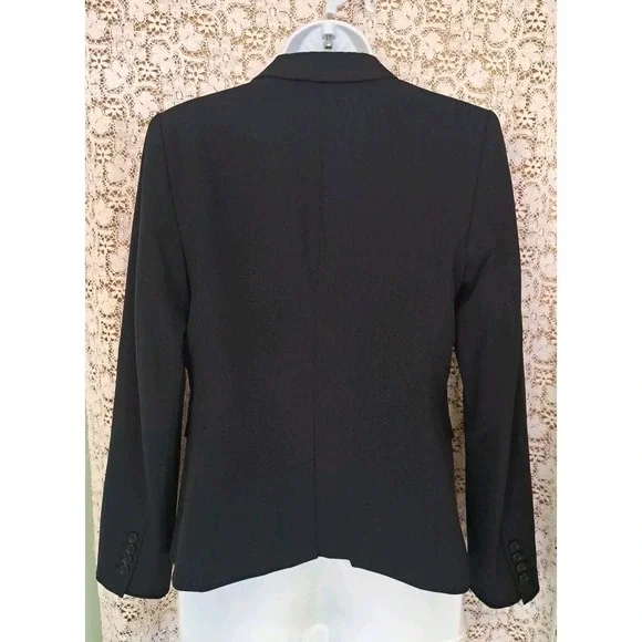 Ann Taylor Blazer Size 4 Navy Blue Polyester Machine Washable One Button NWT - Picture 9 of 9